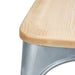 Bolero Galvanised Steel Dining Sidechairs with Wood Seat Pad  Cafe Chairs