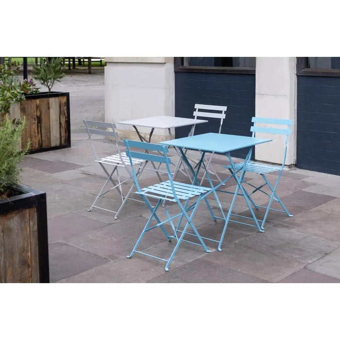 Bolero Grey Square Pavement Style Steel Table  Cafe Tables