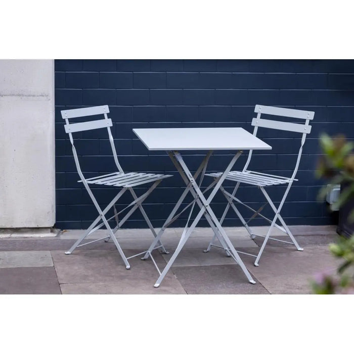 Bolero Grey Square Pavement Style Steel Table  Cafe Tables
