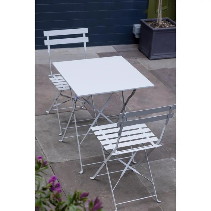 Bolero Grey Square Pavement Style Steel Table  Cafe Tables