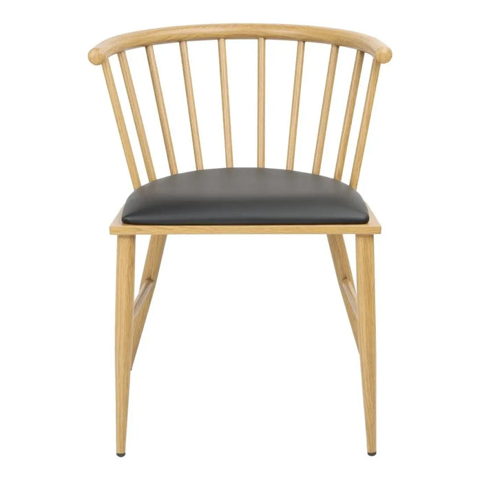 Bolero Harrowdene Padded Metal Side Chairs Wood Effect 2 Pack  Cafe Chairs