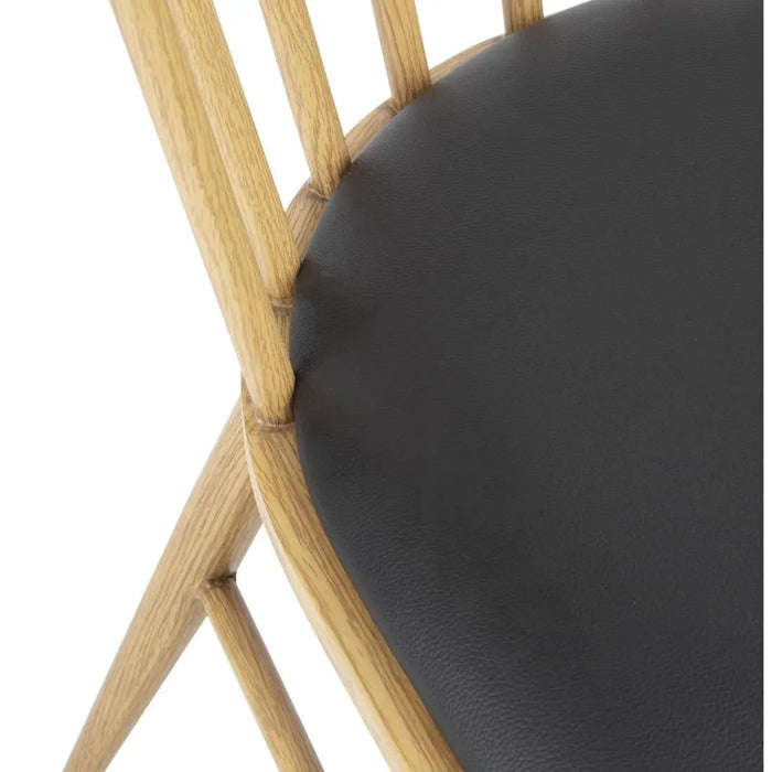 Bolero Harrowdene Padded Metal Side Chairs Wood Effect 2 Pack  Cafe Chairs