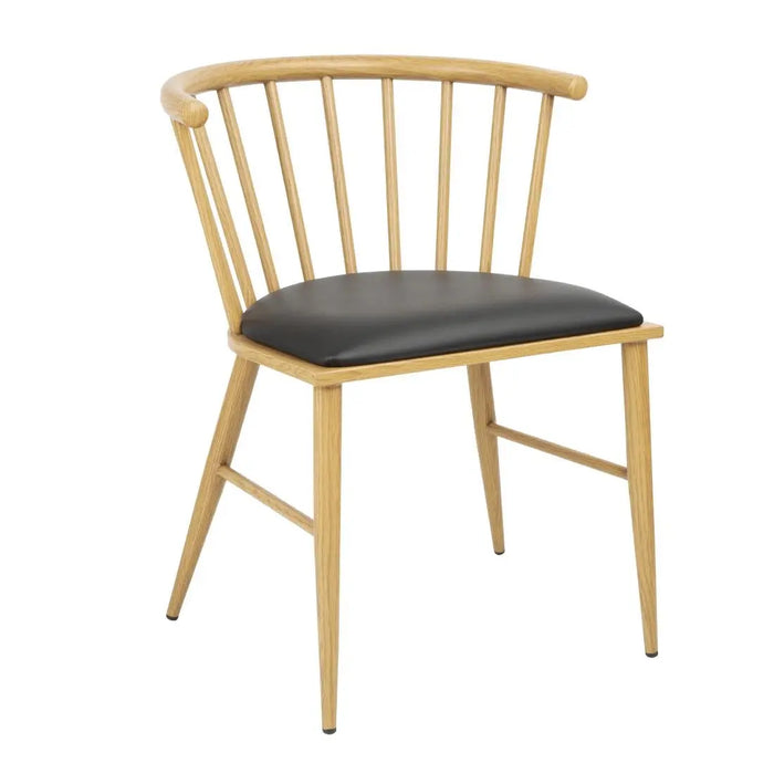 Bolero Harrowdene Padded Metal Side Chairs Wood Effect (Pack of 2) - FU528 - Simply Hospitality NZ