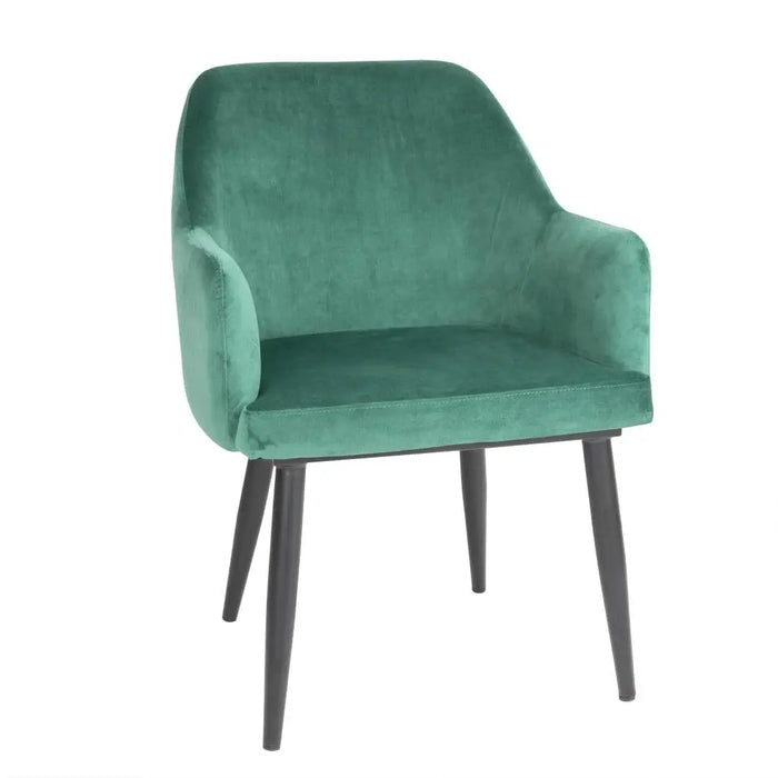 Bolero Lia Velvet Set of 2 Chairs Dark Green  Chairs