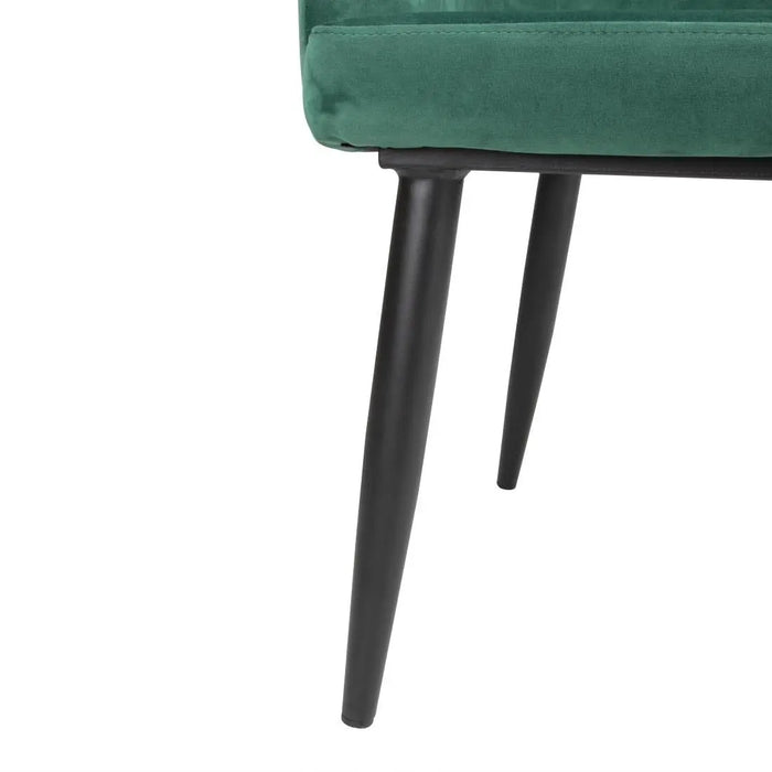 Bolero Lia Velvet Set of 2 Chairs Dark Green  Chairs