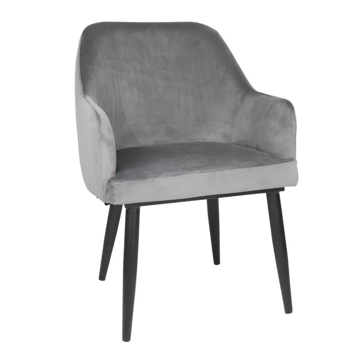 Bolero Lia Velvet Set of 2 Chairs Grey  Chairs