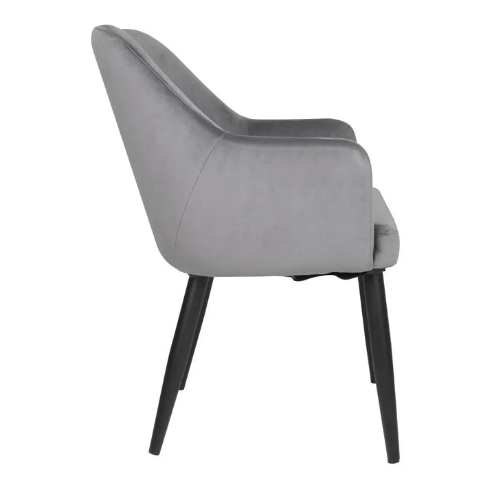 Bolero Lia Velvet Set of 2 Chairs Grey  Chairs