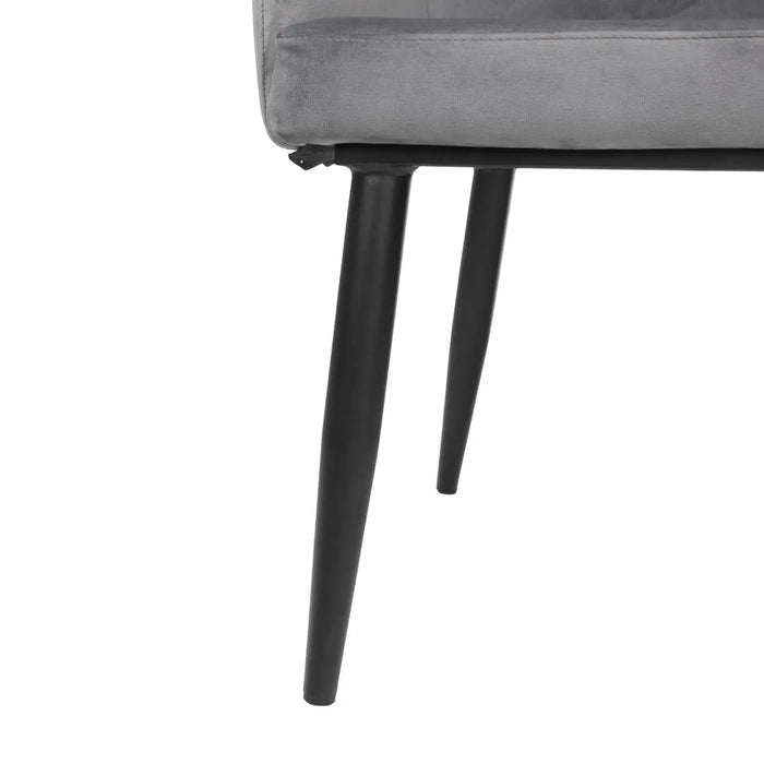 Bolero Lia Velvet Set of 2 Chairs Grey  Chairs