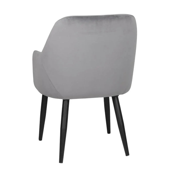 Bolero Lia Velvet Set of 2 Chairs Grey  Chairs