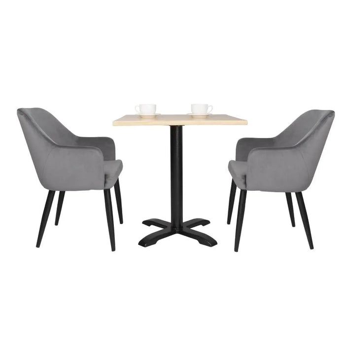 Bolero Lia Velvet Set of 2 Chairs Grey  Chairs