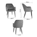 Bolero Lia Velvet Set of 2 Chairs Grey  Chairs