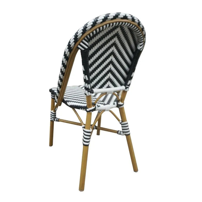Bolero Parisian Style Rattan Side Chair Black Pack of 2  Cafe Chairs