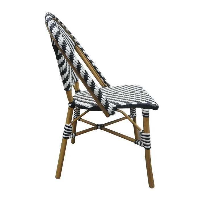 Bolero Parisian Style Rattan Side Chair Black Pack of 2  Cafe Chairs
