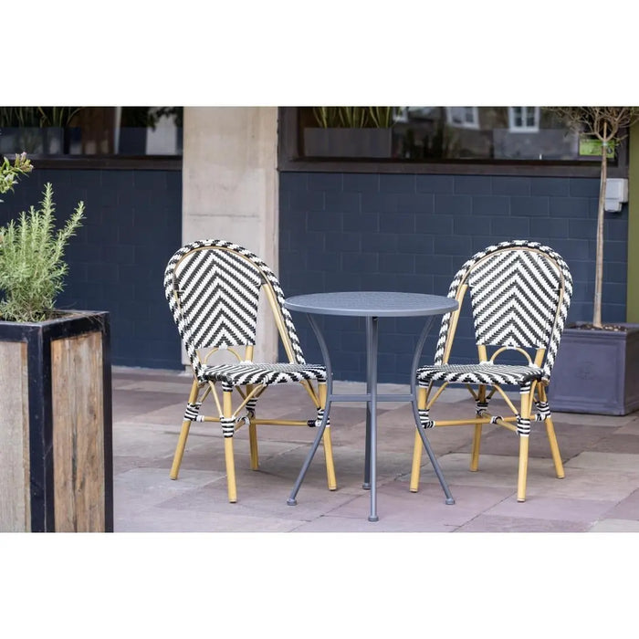 Bolero Parisian Style Rattan Side Chair Black Pack of 2  Cafe Chairs