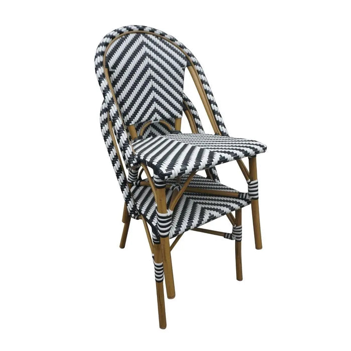 Bolero Parisian Style Rattan Side Chair Black Pack of 2  Cafe Chairs