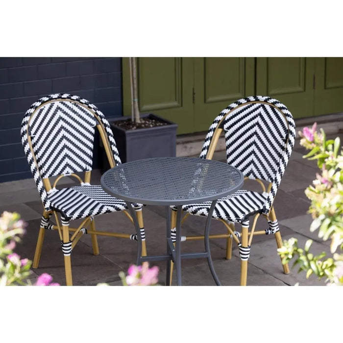 Bolero Parisian Style Rattan Side Chair Black Pack of 2  Cafe Chairs