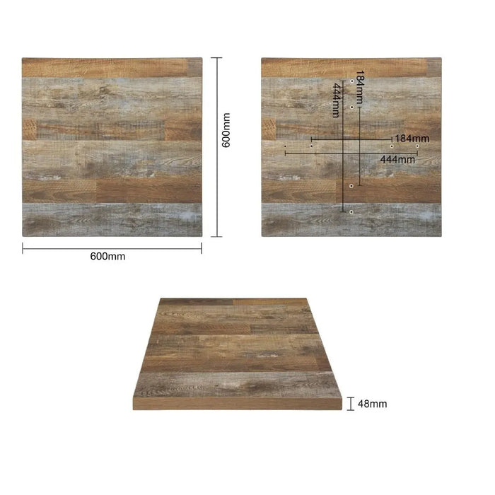 Bolero Pre-Drilled Square Table Top Urban Dark  Table Top