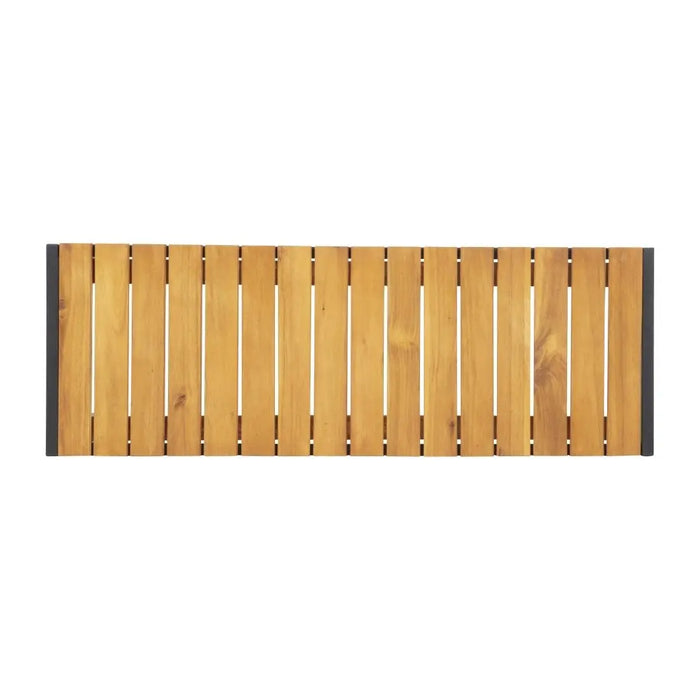 Bolero Rectangular Steel & Acacia Benches 1000mm 2 Pack  Cafe Chairs