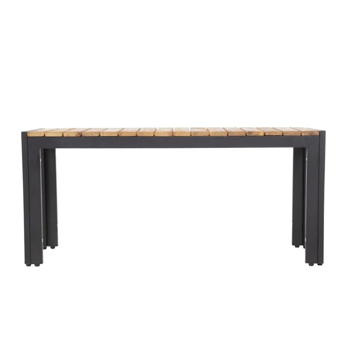 Bolero Rectangular Steel & Acacia Benches 1000mm 2 Pack  Cafe Chairs