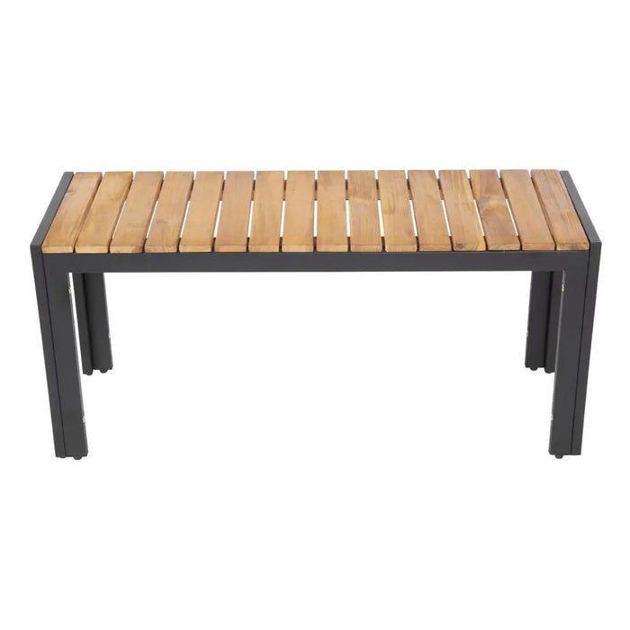 Bolero Rectangular Steel & Acacia Benches 1000mm 2 Pack  Cafe Chairs