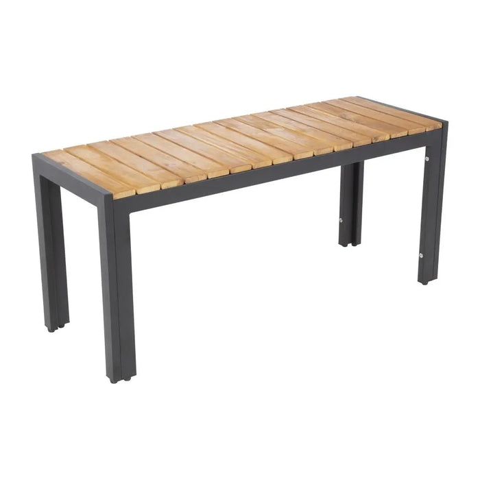 Bolero Rectangular Steel & Acacia Benches 1000mm 2 Pack  Cafe Chairs