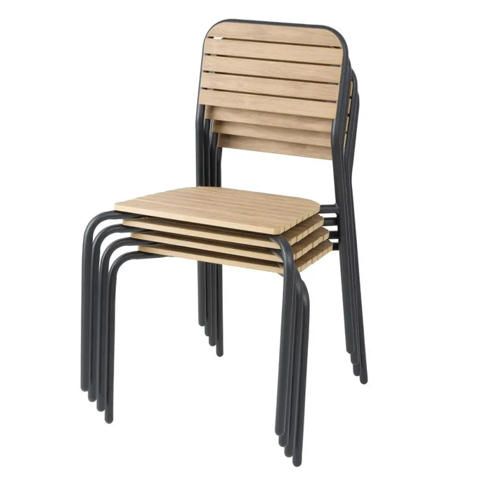 Bolero Santorini Wood-Effect Outdoor Chairs 4 Pack  Cafe Chairs