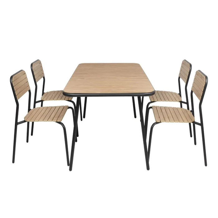 Bolero Santorini Wood-Effect Outdoor Chairs 4 Pack  Cafe Chairs