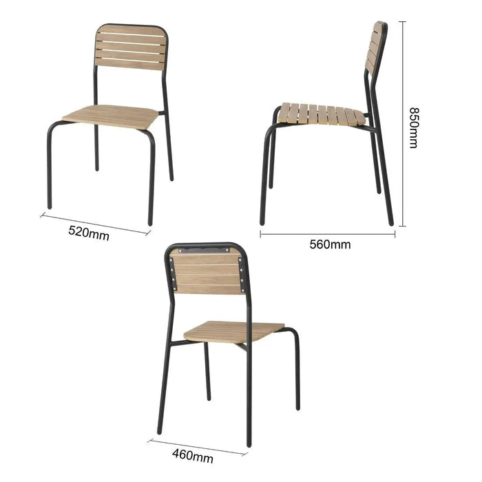 Bolero Santorini Wood-Effect Outdoor Chairs 4 Pack  Cafe Chairs