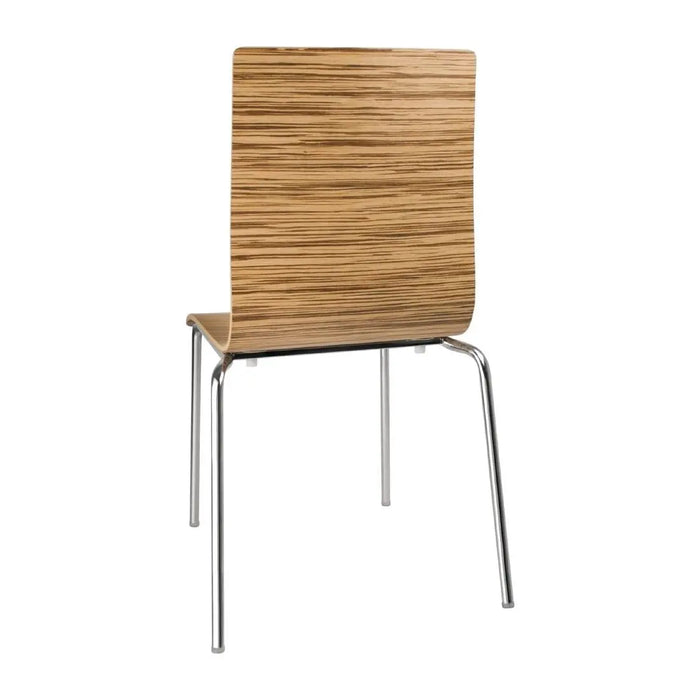 Bolero Square Back Side Chair Zebrano Pack of 4  Cafe Chairs