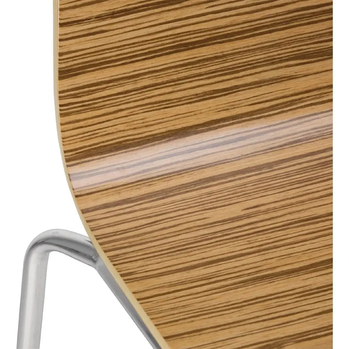 Bolero Square Back Side Chair Zebrano Pack of 4  Cafe Chairs