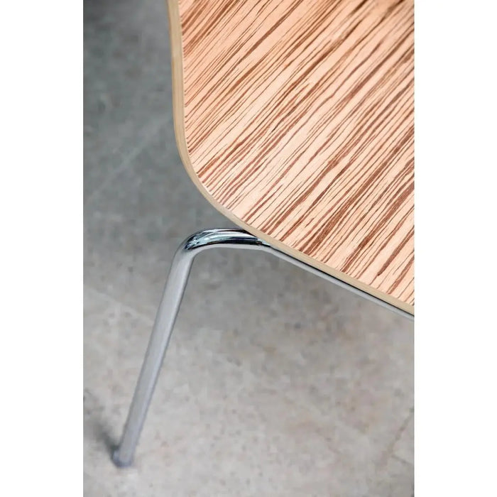 Bolero Square Back Side Chair Zebrano Pack of 4  Cafe Chairs