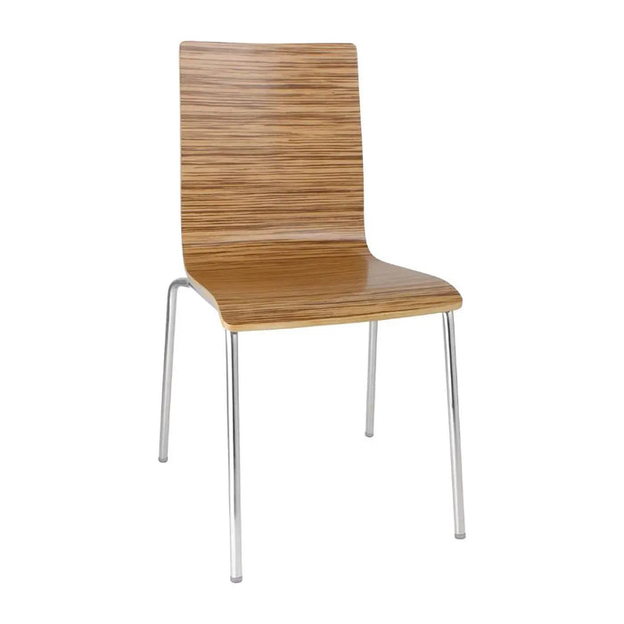 Bolero Square Back Side Chair Zebrano (Pack of 4) - GR344 - Simply Hospitality NZ