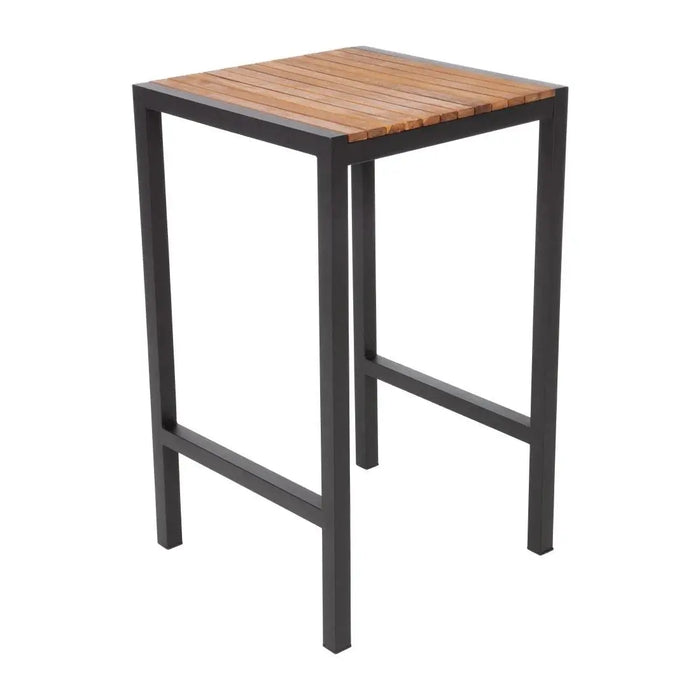 Bolero Square Steel & Acacia Bar Table 600 mm  Cafe Tables