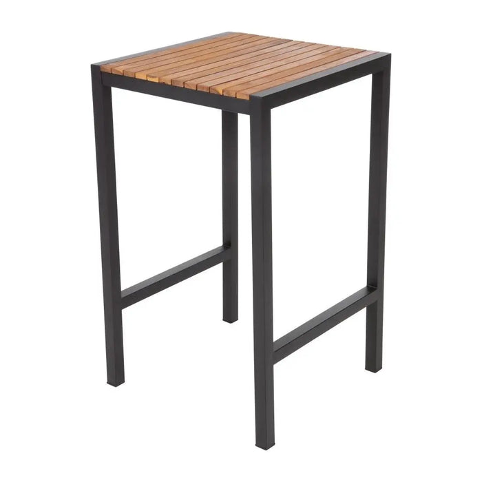 Bolero Square Steel & Acacia Bar Table 600 mm  Cafe Tables