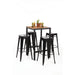 Bolero Square Steel & Acacia Bar Table 600 mm  Cafe Tables