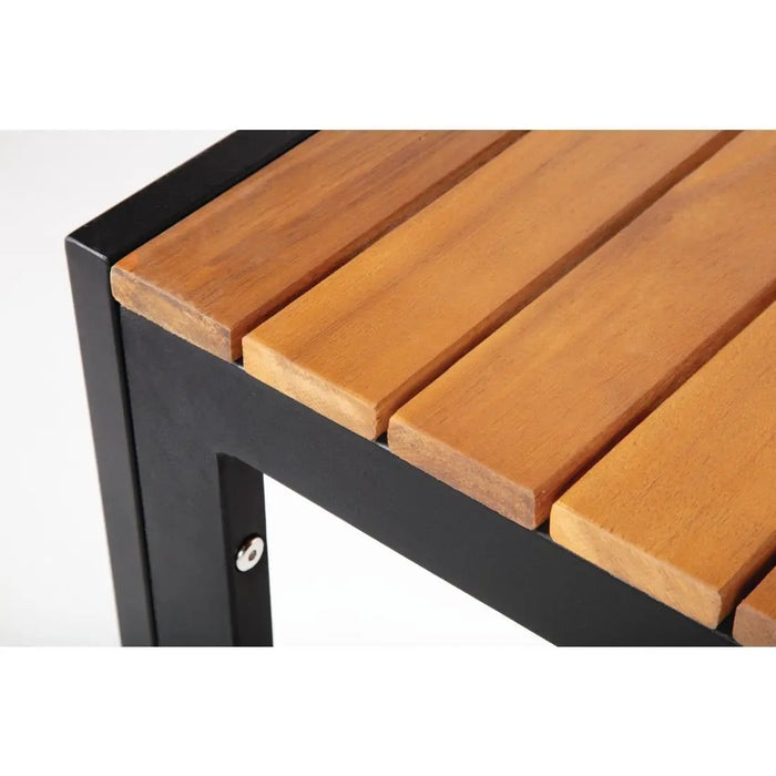 Bolero Square Steel & Acacia Table 800mm  Cafe Tables