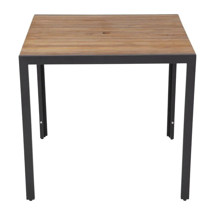 Bolero Square Steel & Acacia Table 800mm  Cafe Tables