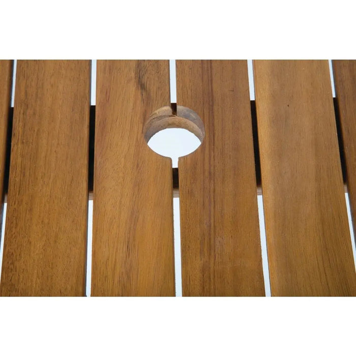 Bolero Square Steel & Acacia Table 800mm  Cafe Tables