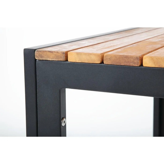 Bolero Square Steel & Acacia Table 800mm  Cafe Tables