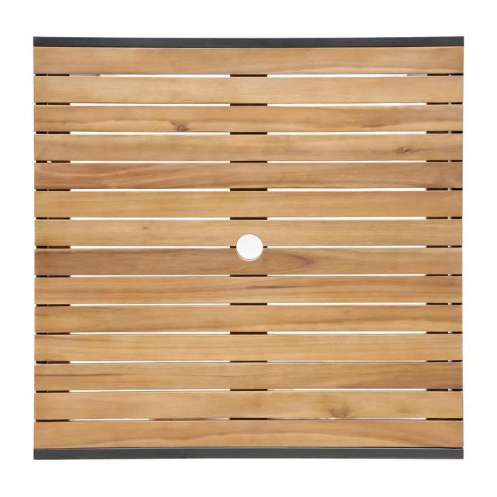 Bolero Square Steel & Acacia Table 800mm  Cafe Tables