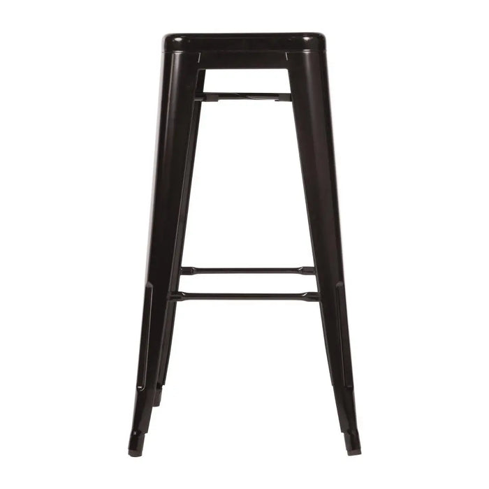 Bolero Steel Bistro High Stools Black Pack of 4  Bar Stools