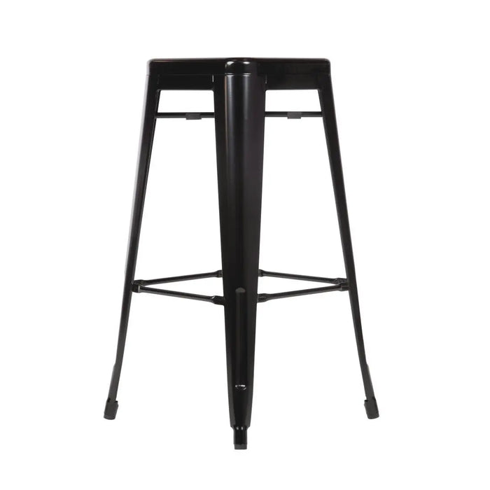 Bolero Steel Bistro High Stools Black Pack of 4  Bar Stools