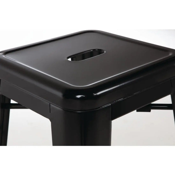 Bolero Steel Bistro High Stools Black Pack of 4  Bar Stools