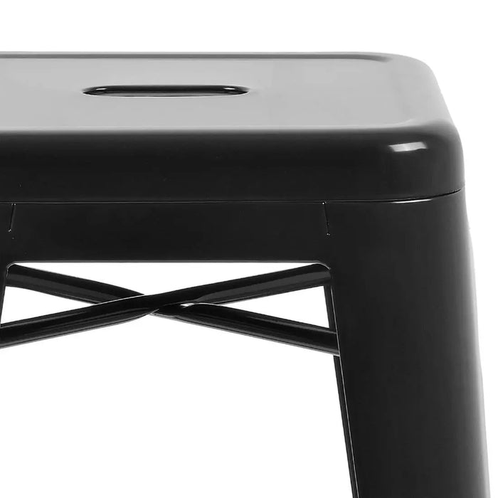 Bolero Steel Bistro High Stools Black Pack of 4  Bar Stools
