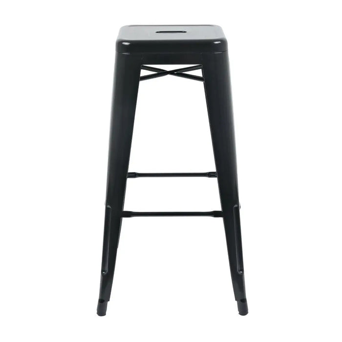 Bolero Steel Bistro High Stools Black Pack of 4  Bar Stools