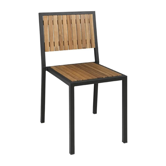 Bolero Steel & Acacia Side Chairs (Pack of 4) - DS150 - Simply Hospitality NZ
