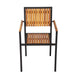 Bolero Steel & Acacia Wood Arm Chair 4 Pack  Cafe Chairs