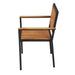 Bolero Steel & Acacia Wood Arm Chair 4 Pack  Cafe Chairs