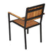 Bolero Steel & Acacia Wood Arm Chair 4 Pack  Cafe Chairs