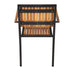 Bolero Steel & Acacia Wood Arm Chair 4 Pack  Cafe Chairs